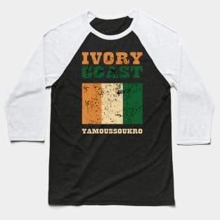 Flag of Ivory Coast Baseball T-Shirt